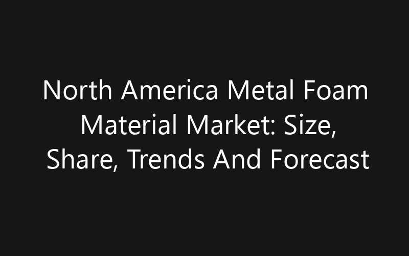 North America Metal Foam Material Market: Size, Share, Trends And Forecast 2035