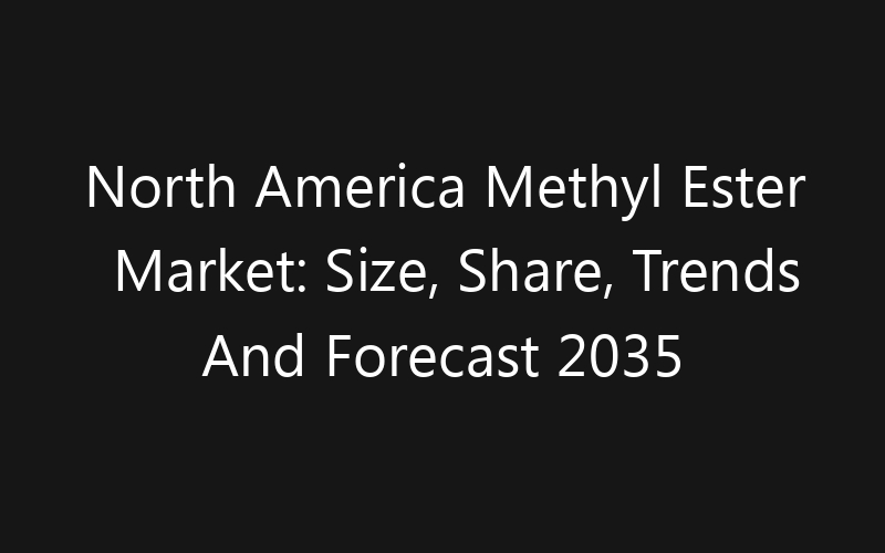 North America Methyl Ester Market: Size, Share, Trends And Forecast 2035