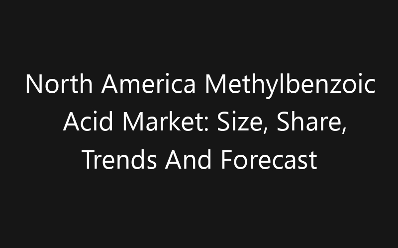 North America Methylbenzoic Acid Market: Size, Share, Trends And Forecast 2035