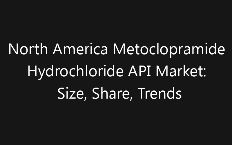 North America Metoclopramide Hydrochloride API Market: Size, Share, Trends And Forecast 2035