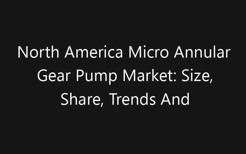 North America Micro Annular Gear Pump Market: Size, Share, Trends And Forecast 2035