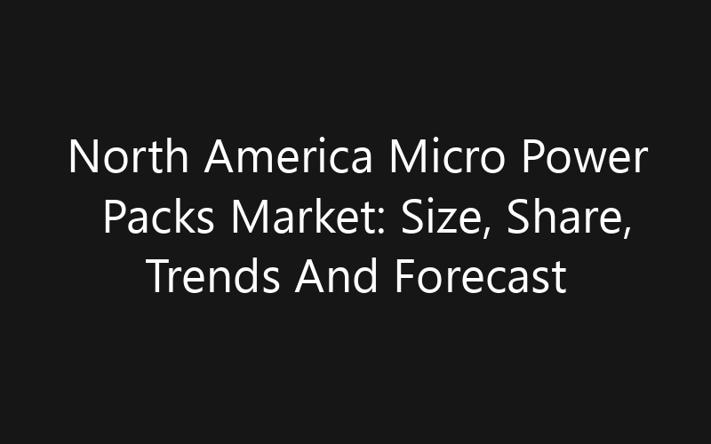 North America Micro Power Packs Market: Size, Share, Trends And Forecast 2035