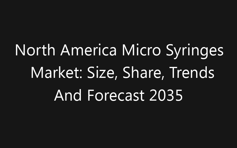 North America Micro Syringes Market: Size, Share, Trends And Forecast 2035