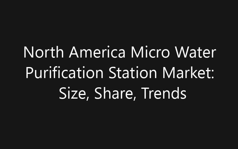 North America Micro Water Purification Station Market: Size, Share, Trends And Forecast 2035