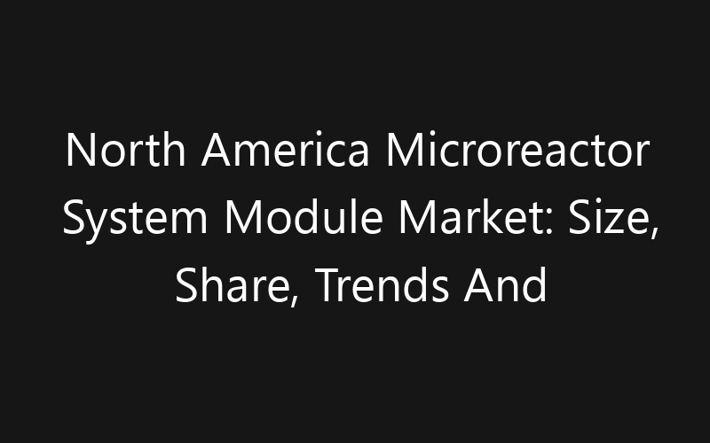 North America Microreactor System Module Market: Size, Share, Trends And Forecast 2035
