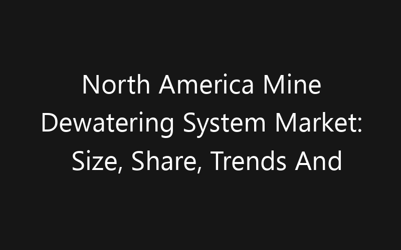 North America Mine Dewatering System Market: Size, Share, Trends And Forecast 2035