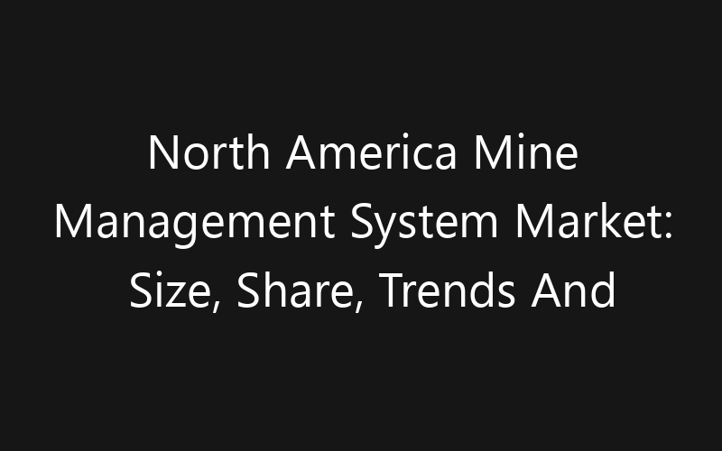 North America Mine Management System Market: Size, Share, Trends And Forecast 2035