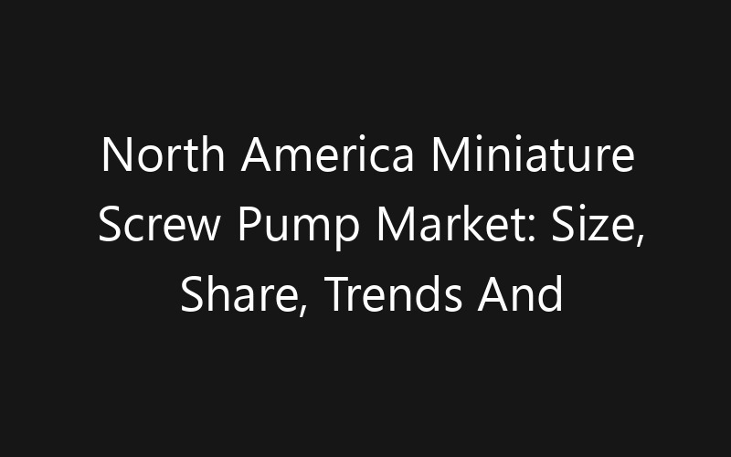 North America Miniature Screw Pump Market: Size, Share, Trends And Forecast 2035