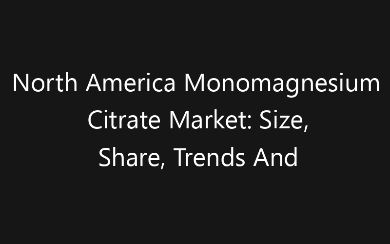 North America Monomagnesium Citrate Market: Size, Share, Trends And Forecast 2035